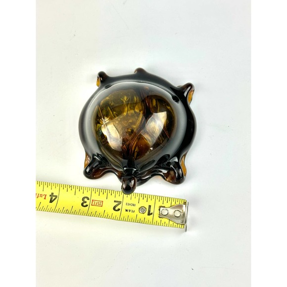 Hand Blown Caramel Amber Glass Turtle Tortoise Paperweight Figurine Art Piece - Picture 11 of 13